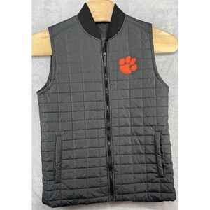 Colosseum Clemson Tigers Gray Puffer Vest Sleeveless Men's SIze M